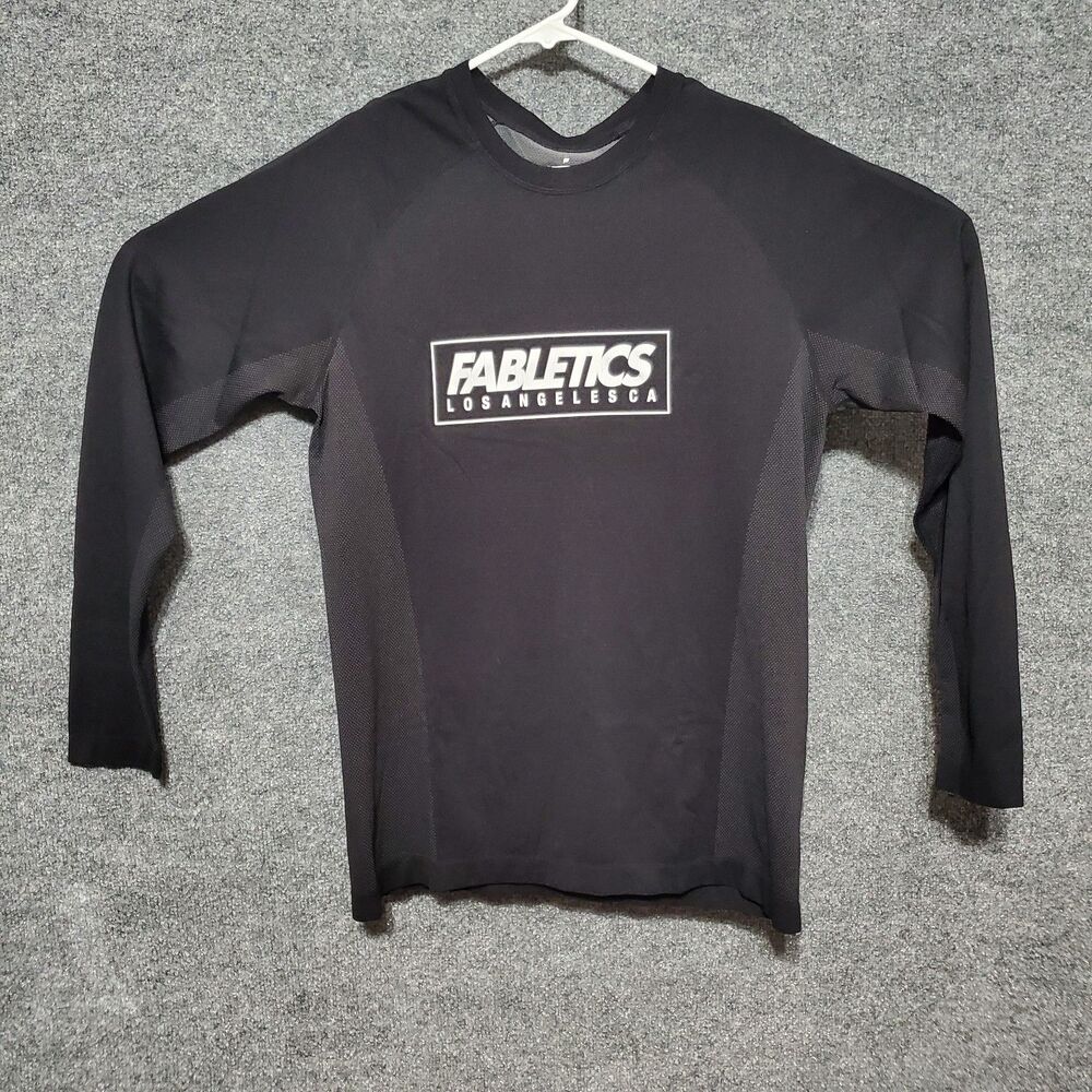 Fabletics Shirt Mens M Black Los Angeles Athletic Performance Lightweight Run